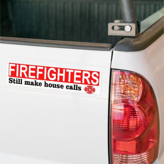 FIREFIGHTERS HOUSE-VRAAG BUMPERSTICKER (Op Truck)