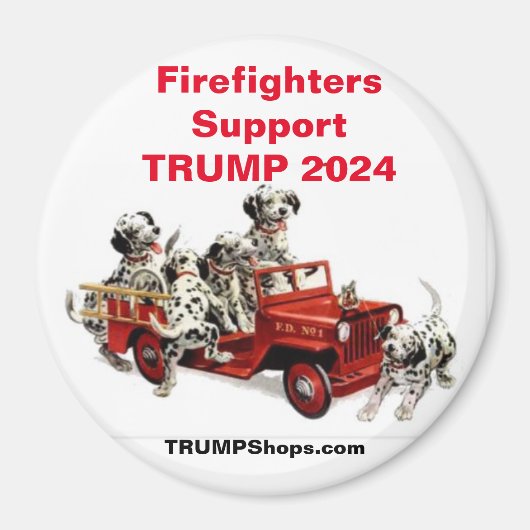 Firefighters ondersteunen TRUMP 2024 Dalmations ma Magneet (Voorkant)