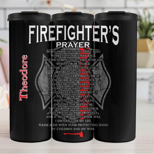 Firefighter's Personal Prayer Tribute Thermosbeker