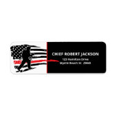 Firefighters Red Black American Flag Return Etiket (Voorkant)