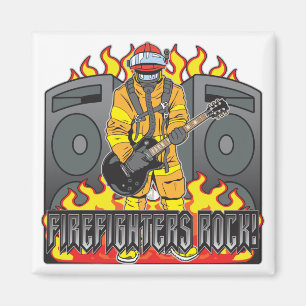 Firefighters Rock Guitar Magneet