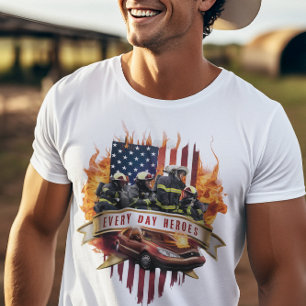 Firefighters Saving Car In Flames T-shirt