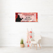 Firefighters Silhouette Flame Retirement Banner (Insitu)