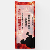Firefighters Silhouette Flame Retirement Banner (Verticaal)