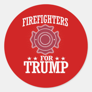 FIREFIGHTERS VOOR TRUMP RONDE STICKER