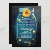 Fireflies & Blue Mason Jar Whimsical Wedding Kaart (Voorkant / Achterkant)