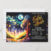 Fireflies Dance Enchanted Forest Baby shower Kaart (Voorkant)