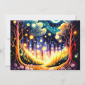 Fireflies Dance Enchanted Forest Baby shower Kaart (Achterkant)