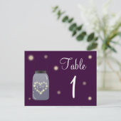 Fireflies en Mason Jar Heart Love Tafelnummer (Staand voorkant)
