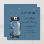 Fireflies en Mason Jar slaan Datum op Save The Date (Voorkant / Achterkant)
