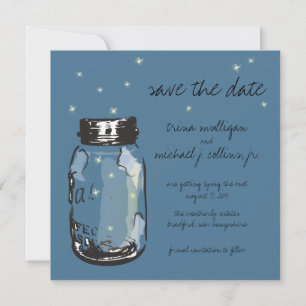 Fireflies en Mason Jar slaan Datum op Save The Date