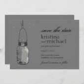 Fireflies en Mason Jar slaan Datum op Save The Date (Voorkant / Achterkant)