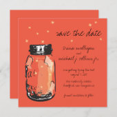 Fireflies en Mason Jar slaan Datum op Save The Date (Voorkant / Achterkant)