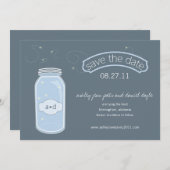 Fireflies en Mason Jar slaan Datum op Save The Date (Voorkant / Achterkant)