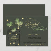 Fireflies en Mason Jar Vrijgezellenfeest - Green Kaart (Voorkant / Achterkant)