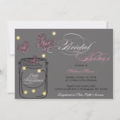 Fireflies en Mason Jar Vrijgezellenfeest - Grijs Kaart (Voorkant)