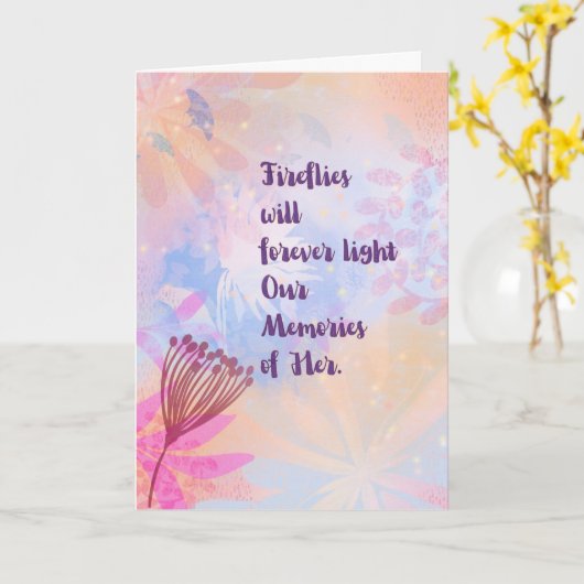 Fireflies’ Flight Sympathy Card – Loss of a Child Kaart (Gele Bloem)