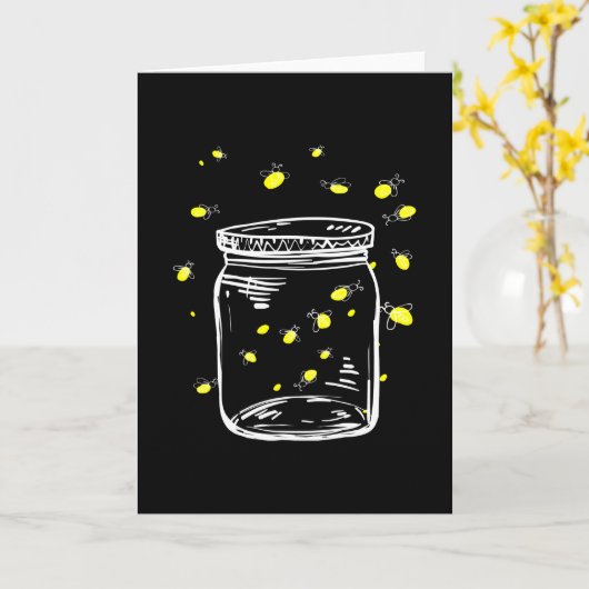 Fireflies Glas Jar Firefly Kaart (Gele Bloem)