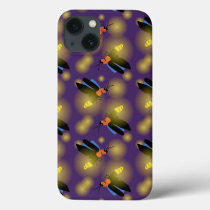 Fireflies Grafisch op Paars iPhone 13 Hoesje