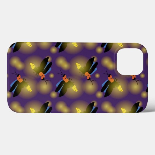 Fireflies Grafisch op Paars Case-Mate iPhone Case (Achterkant (horizontaal))