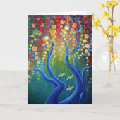 Fireflies in de Afterglow - art kaart - blanco kaa (Gele Bloem)