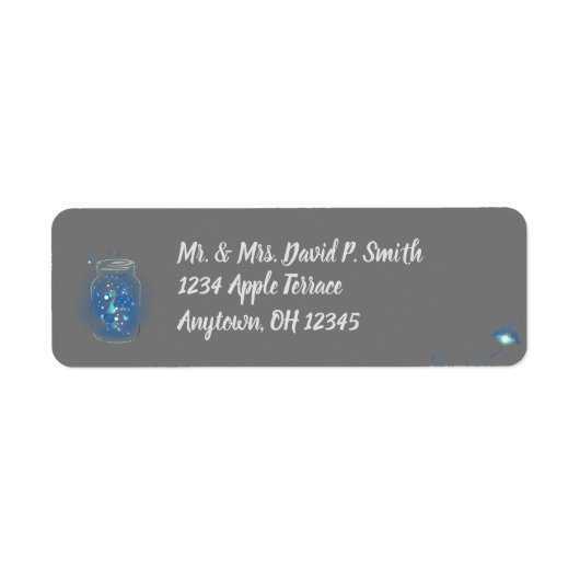 Fireflies in Jar Persoonlijke grijze achtergrond Etiket (Voorkant)