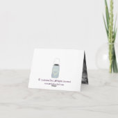 Fireflies in Mason Jar Love Heart Bedankkaart (Achterkant)