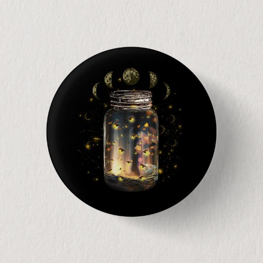 Fireflies insecten in potje Firefly Lightning Inse Ronde Button 3,2 Cm (Voorkant)