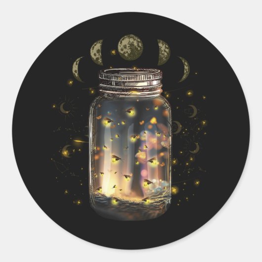 Fireflies insecten in potje Firefly Lightning Inse Ronde Sticker (Voorkant)