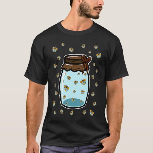 Fireflies Jar Glowworm Entomology Insect Bug T-shirt (Voorkant)