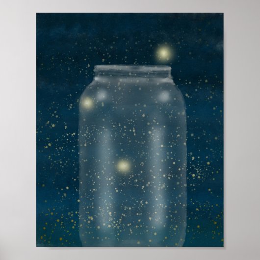 Fireflies & Jar Painting Poster (Voorkant)