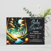 Fireflies Magical Woodland Journey Baby shower Kaart (Staand voorkant)