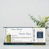 Fireflies/Mason Boarding Pass Uitnodiging voor bru (Staand voorkant)