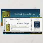 Fireflies/Mason Boarding Pass Uitnodiging voor bru (Voorkant / Achterkant)