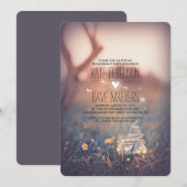 Fireflies Mason Jar Rustic Garden Engagement Party Kaart (Voorkant / Achterkant)