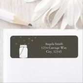 Fireflies Mason Jar Rustic Retouradres Labels (Insitu)