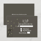Fireflies Mason Jar Rustic Wedding RSVP-uitnodigin RSVP Kaartje (Voorkant / Achterkant)