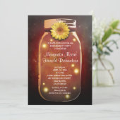 Fireflies & Mason Jar Whimsical Engagement Party Kaart (Staand voorkant)