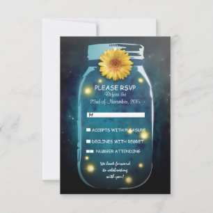 Fireflies & Mason Jar Whimsical Wedding RSVP