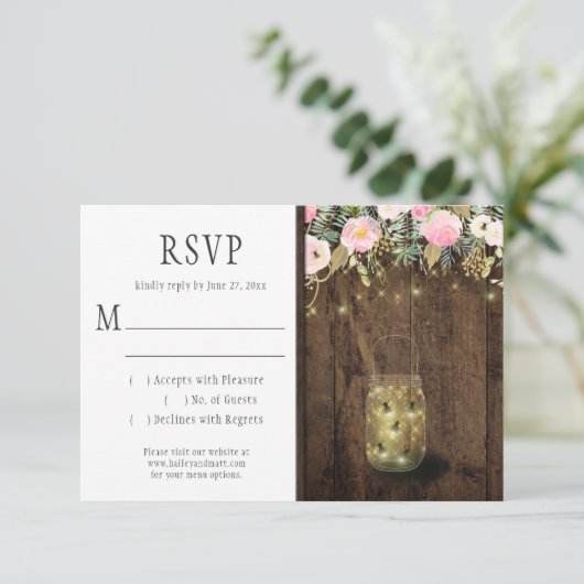 Fireflies Mason Jars String Lights Roze Goud RSVP (Staand voorkant)