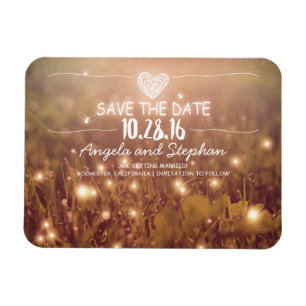 Fireflies Natuur Whimsical Save the Date Magneet