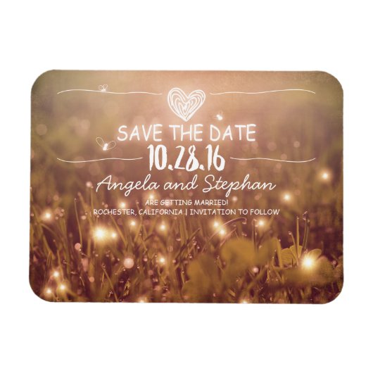 Fireflies Natuur Whimsical Save the Date Magneet (Horizontaal)