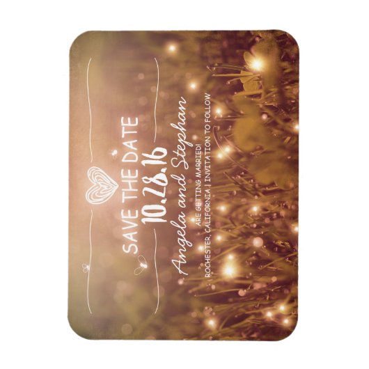 Fireflies Natuur Whimsical Save the Date Magneet (Verticaal)