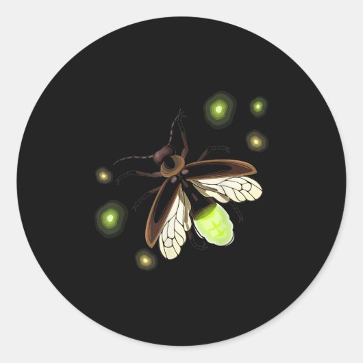 Fireflies Natuurlijke Camping Insect Ronde Sticker (Voorkant)