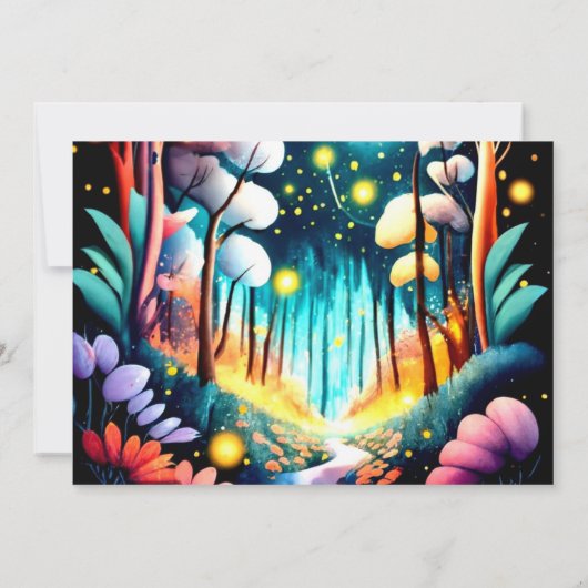 Fireflies Nighttime Adventure Baby shower Kaart (Achterkant)