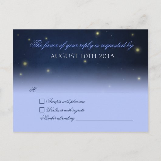 Fireflies RSVP-Briefkaart Uitnodiging Briefkaart (Voorkant)