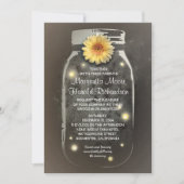 Fireflies & Rustic Mason Jar Whimsical Wedding Kaart (Voorkant)