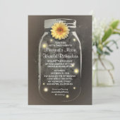 Fireflies & Rustic Mason Jar Whimsical Wedding Kaart (Staand voorkant)