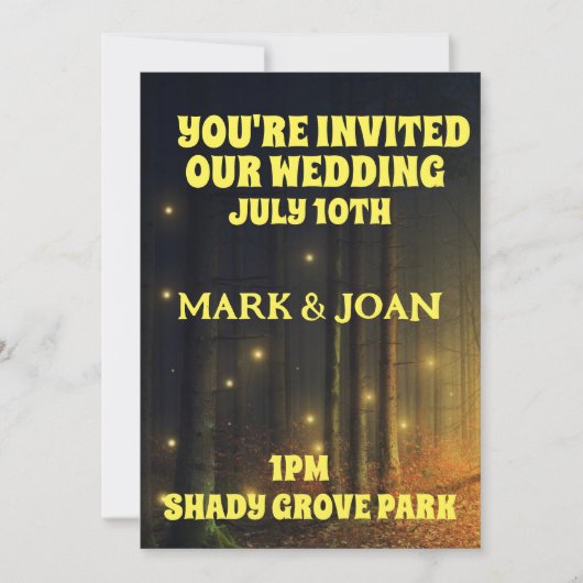 FIREFLITEIT BOSST CUSTOM WEDDING INVITATIONS KAART (Voorkant)