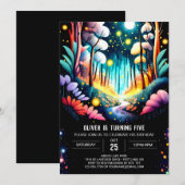 Firefly bewerkbare bos verjaardag kaart (Voorkant / Achterkant)